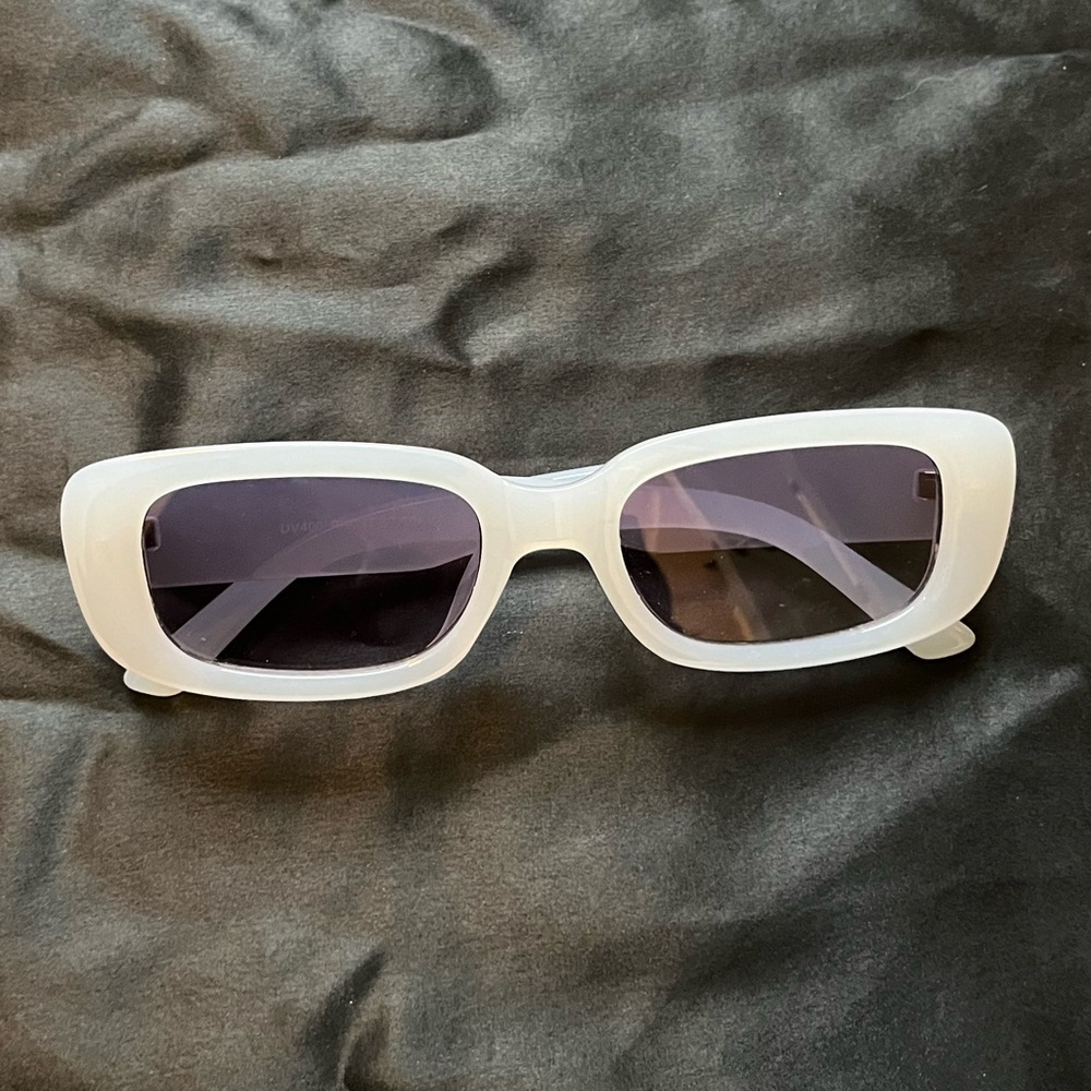 White Rectangle Sunglasses